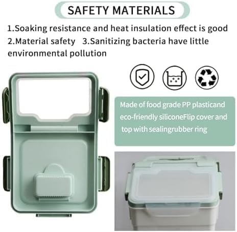 4 Pack Grain Food Storage Container, 20LB Airtight Rice Bin Storage Bucket with Spoon and Measuring Cup, Large Flour Dispenser Container Set 80LB Total Capacity, Green - Image 6