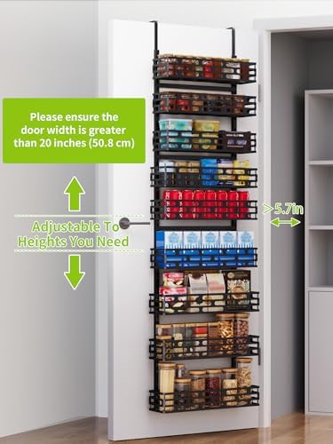 9-Tier Over Door Pantry Rack, Heavy Duty Metal Organizer for Kitchen - Image 3