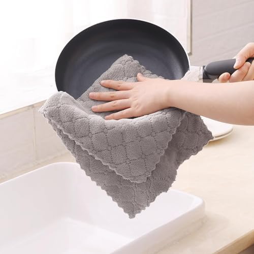Homaxy 24 Pack Super Soft Absorbent Dish Towels, 10" x 20", Grey - Image 4