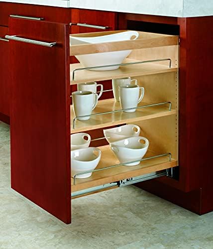 Rev-A-Shelf 14" Pullout Kitchen Cabinet Storage Organizer Slide Out Pantry Spice Rack with Adjustable Shelves for 14.5" W Cabinet Opening, 448-BC-14C - Image 5