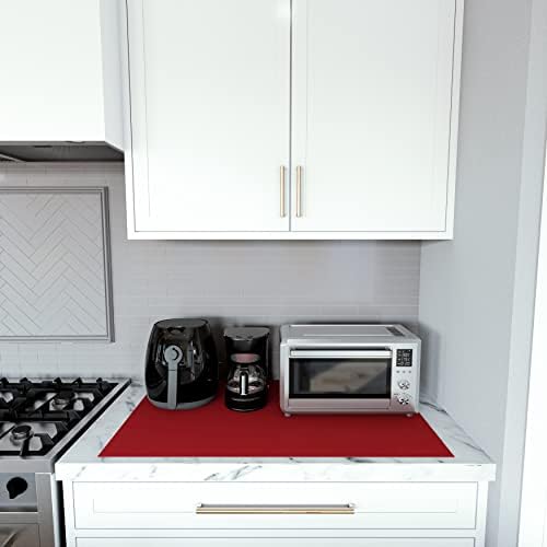 GASARÉ, Extra Large, Thick, Silicone Mat for Kitchen Counter, Heat Resistant Mat, Countertop Protector, Non-Slip, Easy to Clean, Cuttable, 40 x 23.5 Inches, Red - Image 2