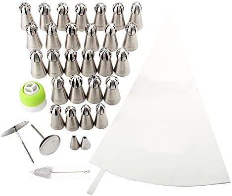 27 Pcs Stainless Steel Seamless Russian Flower Ball Piping Tips Set - Image 2