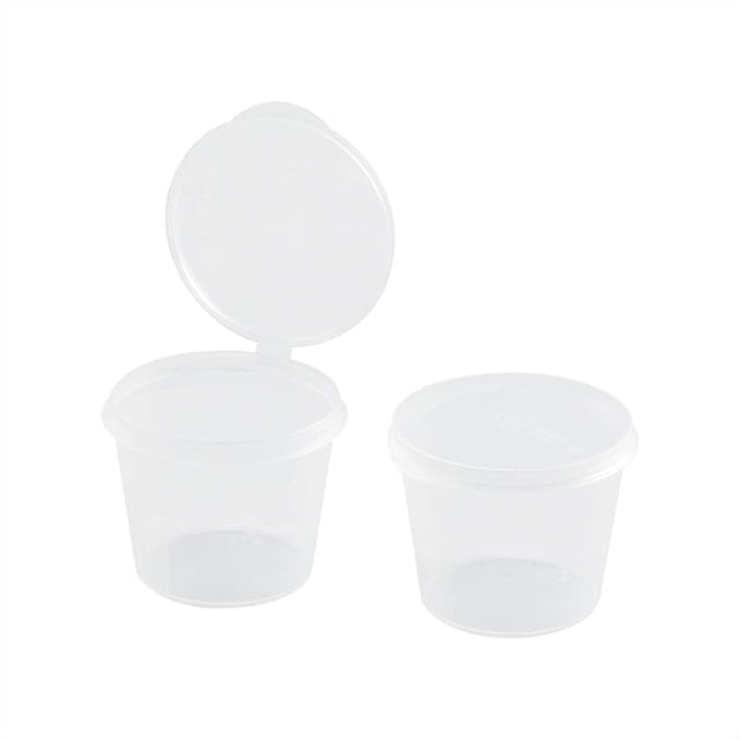 Restaurantware Clear Plastic Sauce Cups With Hinged Lids 2000 Count 1 Ounce Disposable Dipping Containers, Spill-Proof Storage Cups, Freezer-Safe Portion Bowls, Clear - Image 2