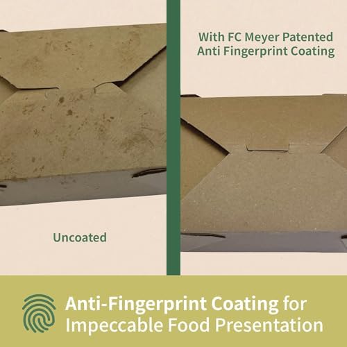FC Meyer MeyerPak #3 w/ 2-Cell Wing Divider Combo Pack, Leak & Grease Resistant Take Out Boxes, Disposable To Go Food Containers, 7 3⁄4” x 5 1⁄2” x 2 1⁄2“, Kraft, Pack of 50 - Image 3