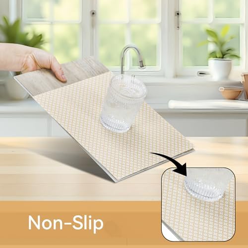 FIFTY FEET 18"x96" Non-Adhesive Shelf Liner for Kitchen Cabinets and Drawers, Washable Non-Slip PVC Cabinet Liner (Yellow Circle)(8 Roll) - Image 2