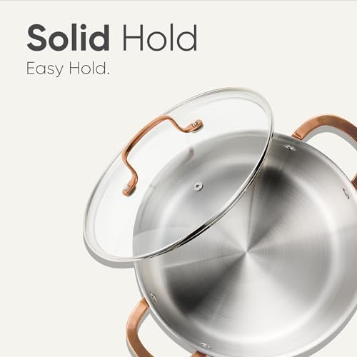 CAROTE 8 Qt Tri-Ply Stainless Steel Stockpot, Non-Toxic Stock Pot with Lid, Soup Pot for Pasta, Even Heating, Oven Safe, Induction, Ceramic and Gas Cooktops Compatible, Sliver, Mothers Day Gifts - Image 5