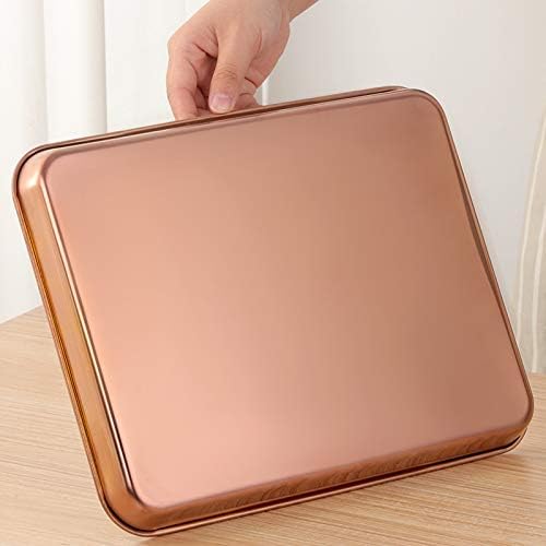 Meisha Baking Sheet with Wire Rack Set [2 Pans + 2 Tier Racks], Stainless Steel Rose Gold Cookie Sheet Baking Trays & Cooling Rack for Cooking - Image 3