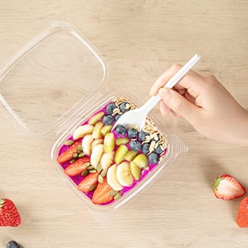 Restaurantware 12 oz Rectangle Clear Plastic Deli Snack Container, 100 Pack - Image 5