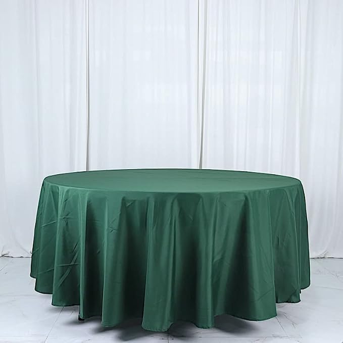 Balsa Circle 6 pcs 108 inch Hunter Green Round Polyester Tablecloths Fabric Table Cover Linens for Wedding Party Banquet Reception Events Kitchen Dining - Image 3