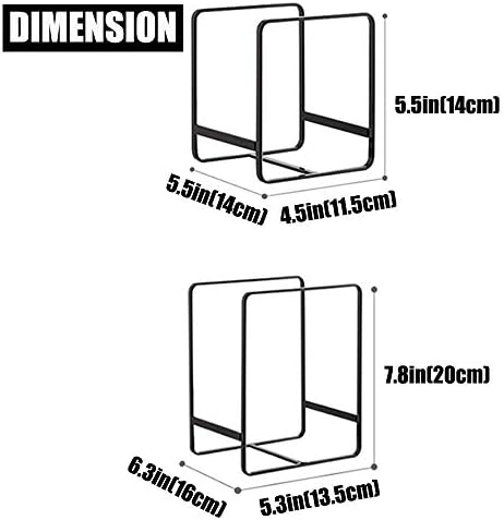2PCS Plate Holders Organizer, Metal Dish Storage Dying Display Rack for Cabinet, Counter and Cupboard - Black， Small and Large - Image 2
