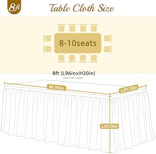 HB HBB MAGIC Purple Table Cloths 8 Foot Rectangle Tulle Table Skirt Rectangle Tables 8ft Fitted Spandex Table Covers Stretch Elastic Banquet Wedding Baby Shower Birthday Party Table Cloths - Image 6