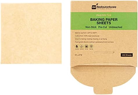 Restaurantware-Pastry Tek 5 x 5 Inch Parchment Paper Sheets, 1000 Greaseproof Baking Sheets For Oven - Pre-cut, Double-Sided Silicone Coating, Unbleached Paper Nonstick Baking Sheet, Reusable - Image 2