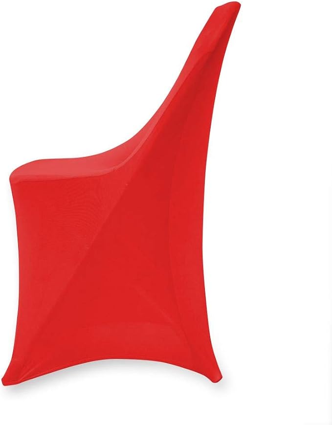 Linenlanding Set of 1/10/50Pcs Hotel Fitted Folding Dining Spandex Stretch Chair Covers - Wedding Reception Banquet Party Restaurant, 17 Colors! (50, Red) - Image 2