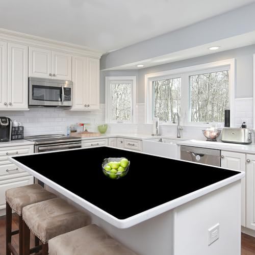 Silicone Mats for Kitchen Counter, 48"x32"(120cmx80cm) Large Heat Resistant Mat Kitchen Island Waterproof Countertop Protector Mat Nons-slip Extra Large Counter Mat, Black by WelcometoULTIBE