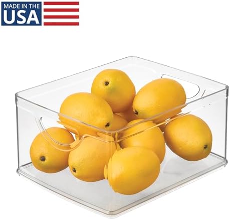 iDesign Plastic Stackable Kitchen Cabinet Storage Bin with Handles - Clear Pantry Organizer Medium (Pack of 4) - Image 2
