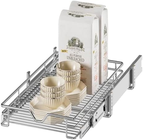 DINDON Pull Out Cabinet Organizer (11" W x 18" D), Pull Out Drawers for Kitchen Cabinets, Slide Out Cabinets Shelves,1 Tier Pull Out Cabinet Drawer Organization for Kitchen by DINDON