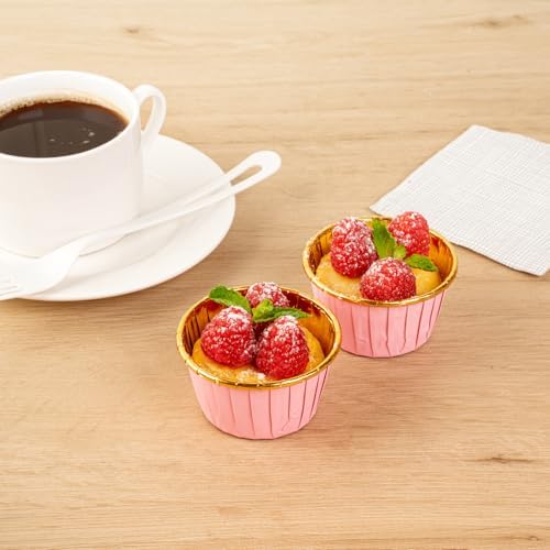 Restaurantware Cupcake Liners 500 Pack of 3.5 oz Foil Paper Baking Cups Oven-Safe Muffin Liners Disposable Greaseproof Ramekins Heavy-Duty for Appetizers and Cheesecakes - Image 4