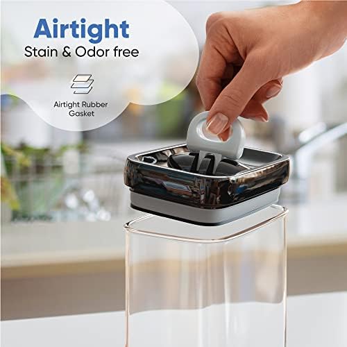 Chef's Path Airtight Food Storage Containers with Improved Lids, Set of 6, 1L Kitchen and Pantry Canisters for Coffee, Spices, and Dry Food, Includes Labels and Marker - Transparent, All Same Size - Image 7