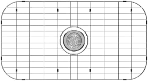 Sink Protector for Kitchen Sink,Sink Rack 27-4/5" * 14-4/5",Large Metal Sink Grate with Strainer,Stainless Steel Sink Grid for Bottom of Sink with Centered Drain Hole by Alonsoo