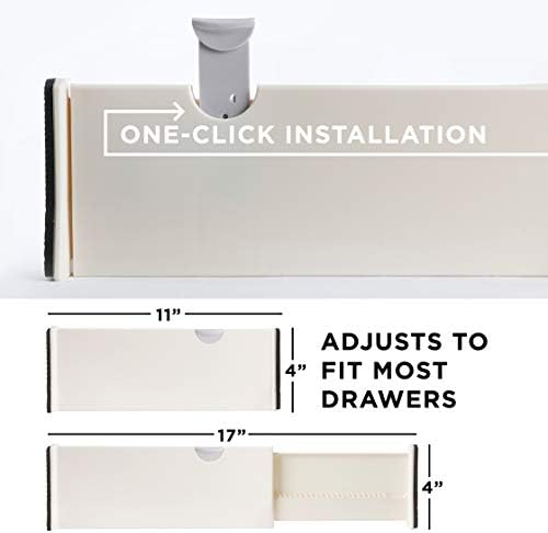 4 Adjustable Drawer Dividers, Organize Silverware and Utensils in Home Kitchen, Divider for Clothes in Bedroom Dresser, Designed to Not Snag Underwear and Bra Fabrics, Bathroom Storage Organizers - Image 2