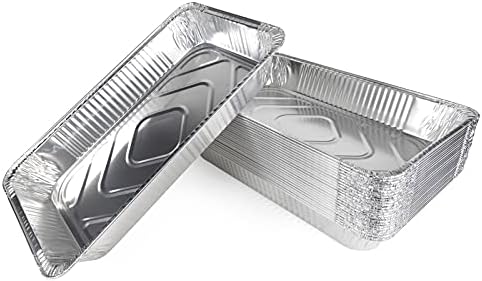 IDL Packaging Full Size Aluminum Steam Table Pans - Deep, 21" x 13" x 3" (Pack of 25) - Disposable Foil Pan for Grilling, Roasting, BBQ, Cooking, Baking, Freezing - Food-Safe Catering Supplies by IDLPackaging
