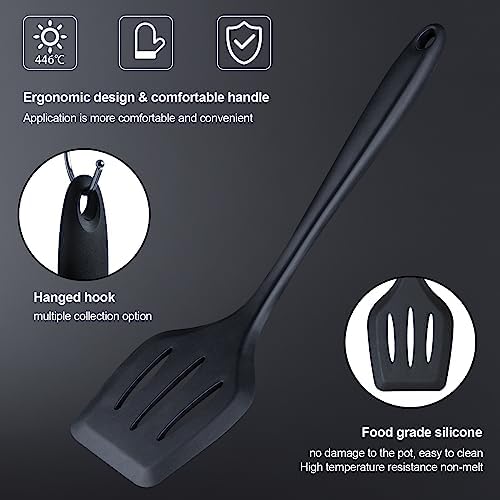 RAXCO Kitchen Utensils Set,18-Piece Cooking Utensils and Knife Set,Black | Food-grade Silicone Heat-safe to 410°F, Detachable Stainless Steel Holder, 5 Kitchen Knives and Cutting Board All-in-one - Image 5