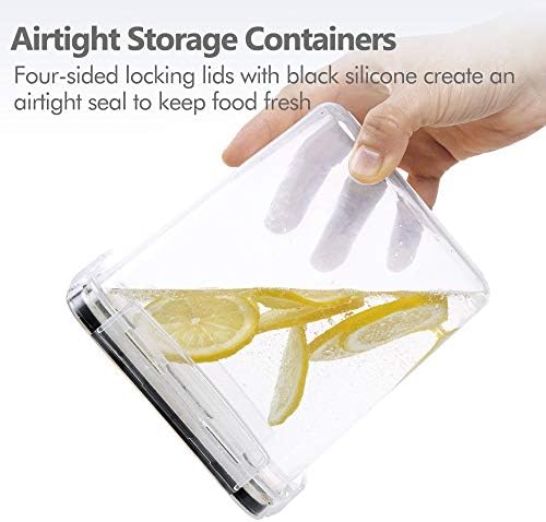CHEFSTORY Airtight Food Storage Containers with Lids, 8 PCS Plastic Storage Canisters for Kitchen & Pantry Organization,Dry Food Canisters for Flour, Sugar and Cereal (Pack of 2) - Image 3