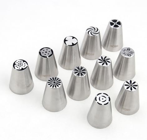 11 Pcs Small Stainless Steel Russian Flower Icing Tips Set - Image 4