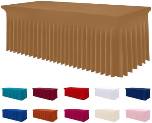 Smiry Spandex Elastic Fitted Table Cloth Skirt for 4FT Rectangle Table by Smiry