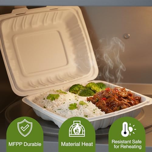 Front Lock MFPP Hinged Food Containers, Disposable Takeout Boxes - Image 4