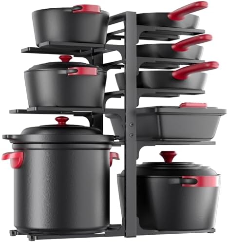 MUDEELA 8-Tier Heavy-duty pan organizers inside cabinet, 20.8" H Black by MUDEELA