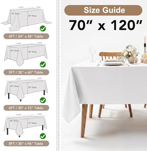 Fitable 8 Pack Pink Tablecloths 70x120 Inch for 6-8 Ft Rectangle Tables - Image 6