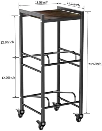 2 Tiers Water Rack Top Storage Shelf with 4 Wheels - Space Saving Dispenser Stand 5 Gallon Water Storage Rack Bottle Jug Holder Organizer/Lockable&Removable Casters/Kitchen Office Garage - Image 2