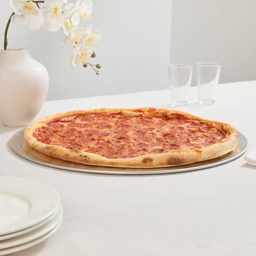 Restaurantware 22 Inch Aluminum Pizza Pan 1 Count Wide Rim Silver Pizza Pan, Heat Conductive Round Pizza Tray, Lightweight Corrosion-Resistant Serving Tray For Restaurant Or Home Use - Image 6