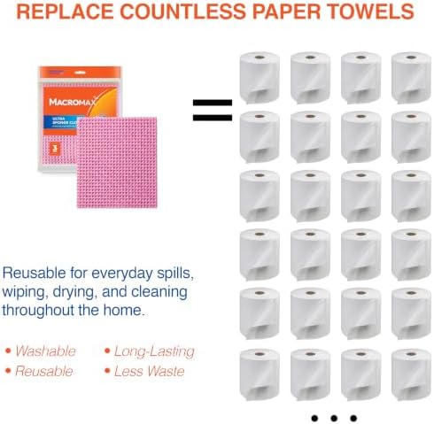 Macro Max Ultra Sponge Cloth 10 Times Its Weight Water Absorption High Performance Kitchen Cloth - 72 Pieces - Image 4
