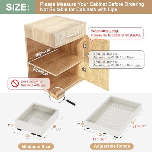 Fokyfok 2Pc Pull out Cabinet Organizer,11"-16"W,13"-17"D,Expandable - Image 2