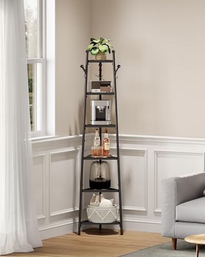 CHOEZON Pot Racks, 6-Tier Cookware Stand, Triangle Shelf Storage Tower for Kitchen, Pans Pots Storage Rack, Metal Wire Shelf Organizer, Corner Shelf, for Kitchen, Living Room, Black TPR15BB - Image 2