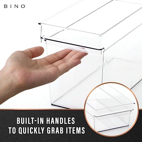BINO | Plastic Storage Bins, Large | THE HANDLER COLLECTION | Multipurpose Organizer Bins | Kitchen Pantry Organizers and Storage | Clear Containers for Organizing Home | Freezer Organizer - Image 4