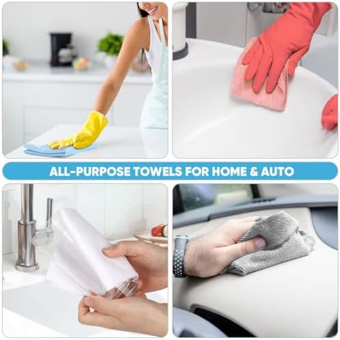 AIDEA Microfiber Cleaning Cloth Roll-75PK, Shop Rags Blue 11.5"×11.5" - Image 5