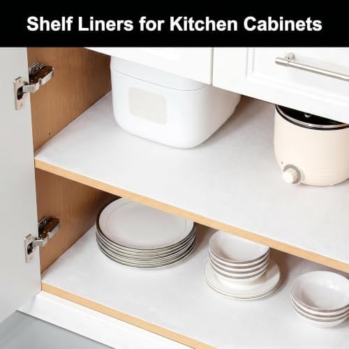 Coavas Shelf and Cabinet Liner, Easy Cut Protective, White 17.5 in x 10 ft - Image 4