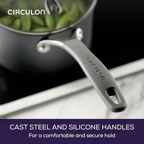 Circulon A1 Series Nonstick Straining Sauce Pan with Lid, 2-Quart, Graphite - Image 5