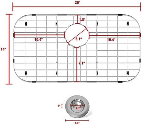 Sink Protectors for Kitchen Sink 26" x14", Rear Drain - Image 3
