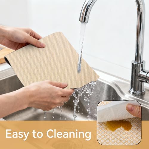 FIFTY FEET 18"x96" Non-Adhesive Shelf Liner for Kitchen Cabinets and Drawers, Washable Non-Slip PVC Cabinet Liner (Yellow Circle)(2 Roll) - Image 4