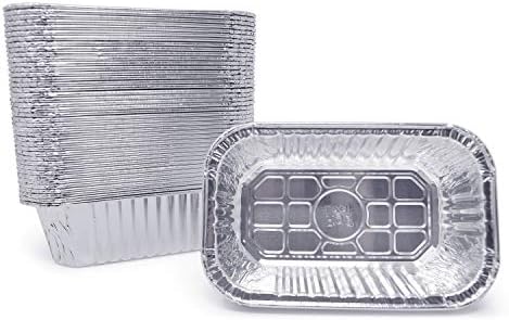 (100 Pack) Premium 1-LB Bread Loaf Baking Pans l Mini 6" x 3.7" x 2" l Extra-Heavy Duty l Disposable Aluminum Foil Oven Safe Sturdy 1-Pound Small Bread Tin by Fig+%26+Leaf