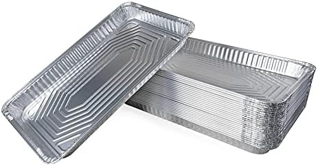 IDL Packaging Full Size Aluminum Steam Table Pans - Shallow, 21" x 13" x 1.5" (pack of 25) - Disposable Foil Pan for Grilling, Roasting, BBQ, Cooking, Baking, Freezing by IDLPackaging