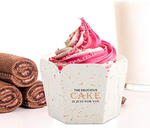 Mini Cupcake Liner, 100pcs Disposable Grease-Proof for Baking Cakes Muffin Paper Cases for Home Party Wedding (Hexagon Cup) - Image 4