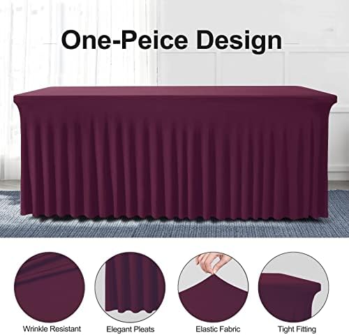 BDDC One-Piece Spandex Table Cloth Skirt for 4FT Rectangle Tables - Image 2