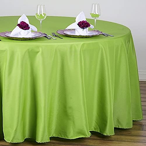 Balsa Circle 10 pcs 108 inch Apple Green Round Washable Polyester Easy-Care Tablecloth for Indoor and Outdoor Bridal Shower Wedding Table Buffet Table Parties Events Kitchen Dining - Image 2