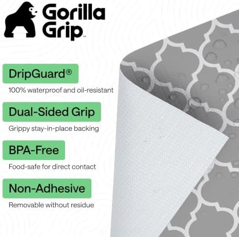 GORILLA GRIP Shelf Liner, Kitchen Drawer Protector, 20x240 White Gray - Image 2