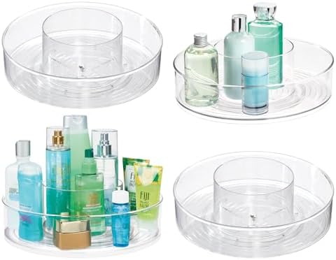 iDesign 12-inch Divided Lazy Susan - Set of 4 - Clear by iDesign